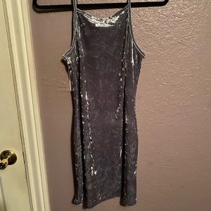 Grey velvet dress
